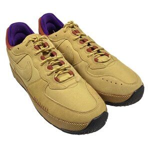 Nike Sneakers Womens 11.5 Wheat Gold Air Force 1 Wild Suede Shoes NEW